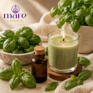 Fragancia Albahaca Mare Lavanda para velas, jabones, difusores y aromatizantes botánicos.