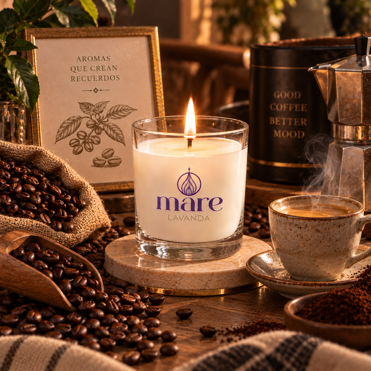 Fragancia Café Gourmet para elaborar velas aromáticas, jabones artesanales, difusores y room sprays de Mare Lavanda.
