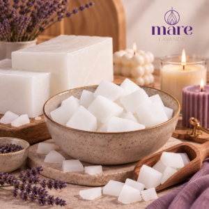 Parafina Malasia 58/60° refinada Mare Lavanda para elaboración de velas aromáticas, decorativas y de molde.