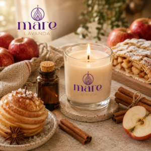 Fragancia Manzana Canela Mare Lavanda para velas, jabones, difusores y aromatizantes cozy.