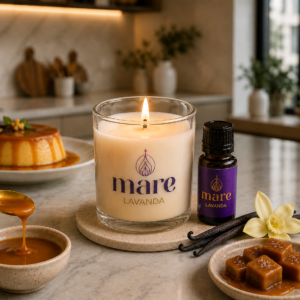 Fragancia Caramelo de Vainilla Mare Lavanda para velas, jabones, difusores y aromatizantes de aroma dulce y gourmand.