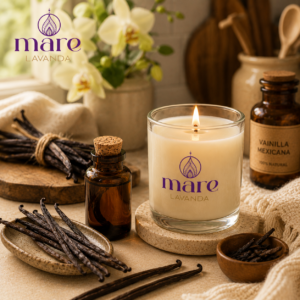 Fragancia Vainilla Mexicana Mare Lavanda para velas, jabones, difusores y aromatizantes con aroma auténtico a vaina de vainilla.