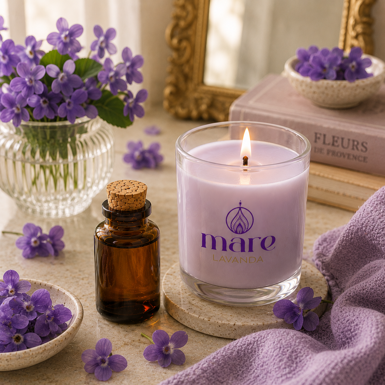 Fragancia Violeta Mare Lavanda para velas, jabones, difusores y aromatizantes florales premium.