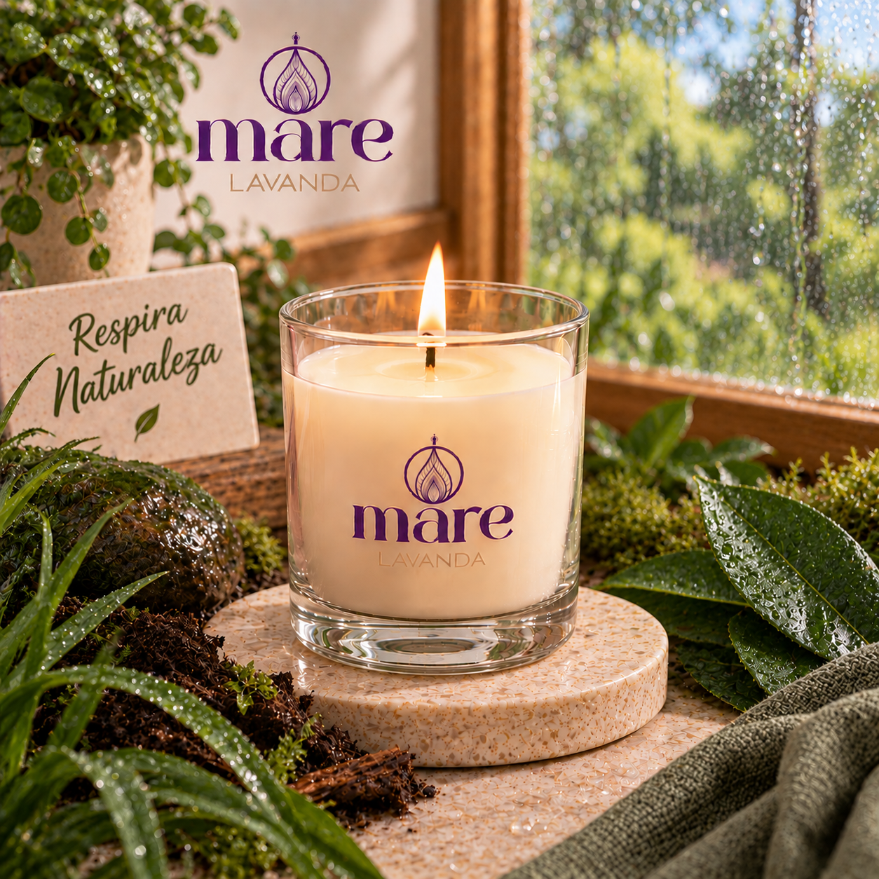 Fragancia Lluvia Verde Mare Lavanda para velas, jabones, difusores y aromatizantes con aroma fresco, verde y terroso de lluvia y naturaleza húmeda.
