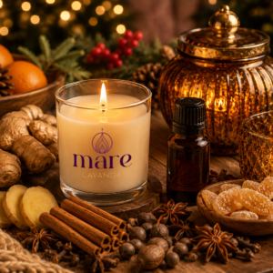 Fragancia Jengibre y Especias Doradas Mare Lavanda para velas, jabones, difusores y aromatizantes cálidos y especiados.