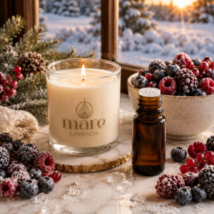 Fragancia Berry Christmas Mare Lavanda para velas, jabones, difusores y aromatizantes con aroma a frutos rojos escarchados.
