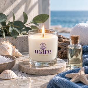 Fragancia Mar Sereno Mare Lavanda para velas, jabones, difusores y aromatizantes de aroma fresco, acuático, limpio y sofisticado.